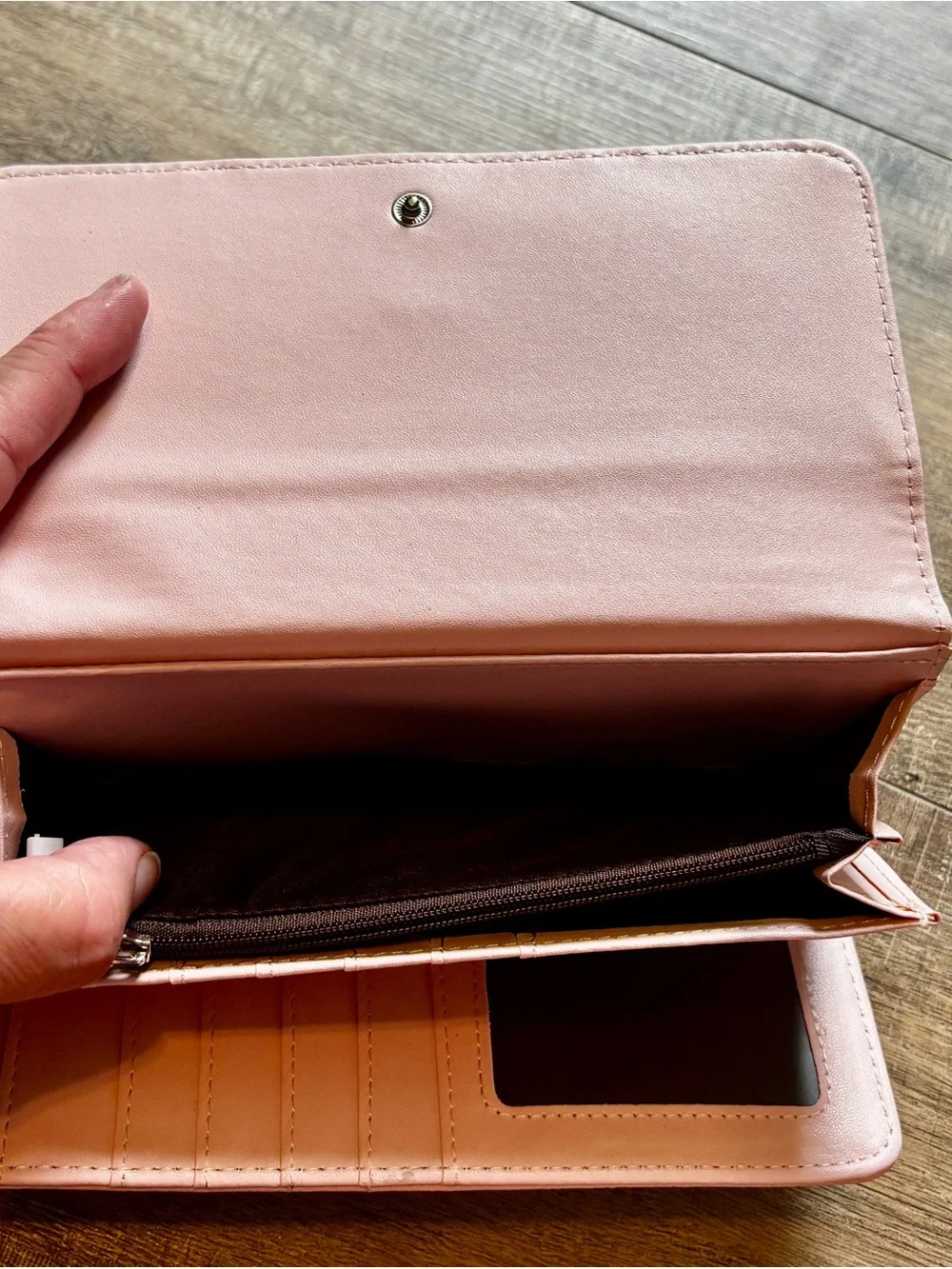 NWT Couture Gems Blush Pink Vegan Leather Checkbook Wallet